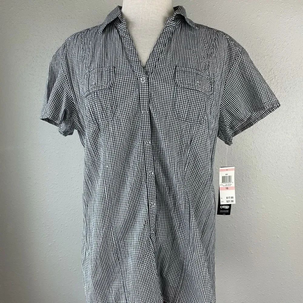 NWT Style & Co. Crinkle Button Down Shirt Size M